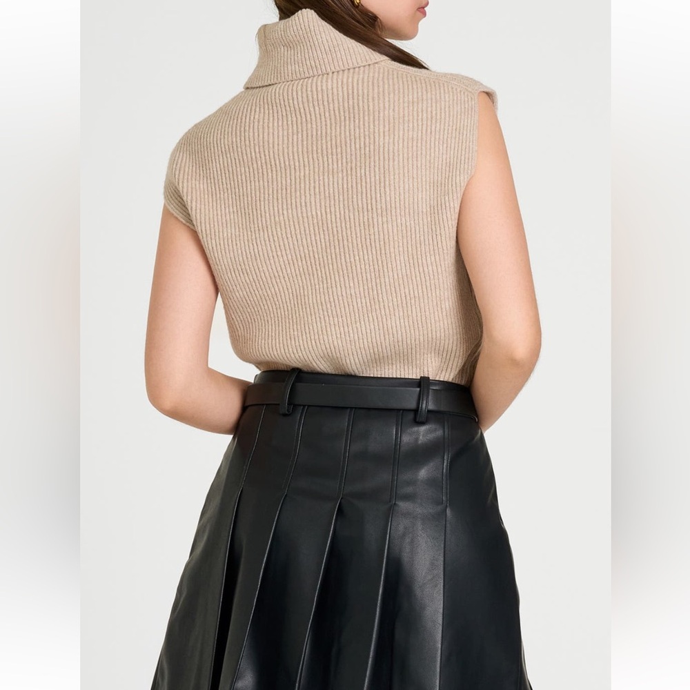 WAYF Kai Rib Cap Sleeve Turtleneck Sweater - Picture 2 of 4